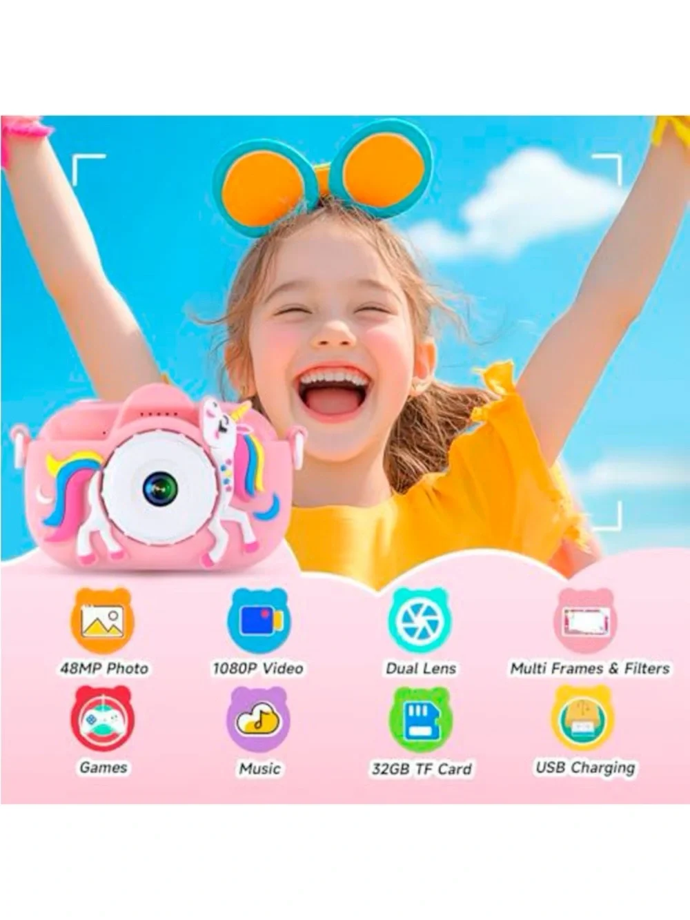 Kids Pink Unicorn Digital Camera - Fun Child-Friendly Camera